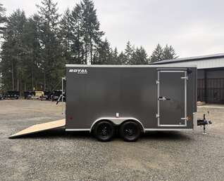 Thumbnail Photo of 2026 Royal 7x14 Flat Front Cargo Trailer - 7,700lb GVW - 78" Interior - Ramp Door 