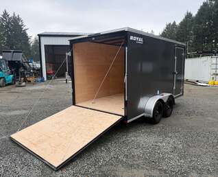 Thumbnail Photo of 2026 Royal 7x14 Flat Front Cargo Trailer - 7,700lb GVW - 78" Interior - Ramp Door 