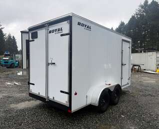 Thumbnail Photo of 2026 ROYAL 7X14 +V-NOSE 7,700LB GVW CARGO TRAILER - BARN DOORS 