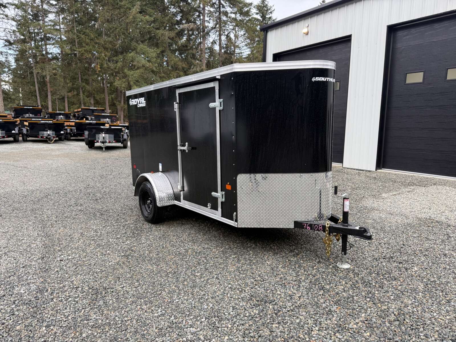2027 5x10 +V-Nose 2,990lb GVW Cargo Trailer - Side Door - Rear Ramp Door 