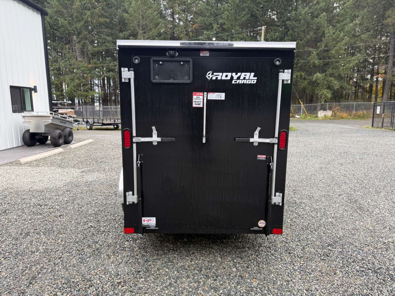 2027 5x10 +V-Nose 2,990lb GVW Cargo Trailer - Side Door - Rear Ramp Door 