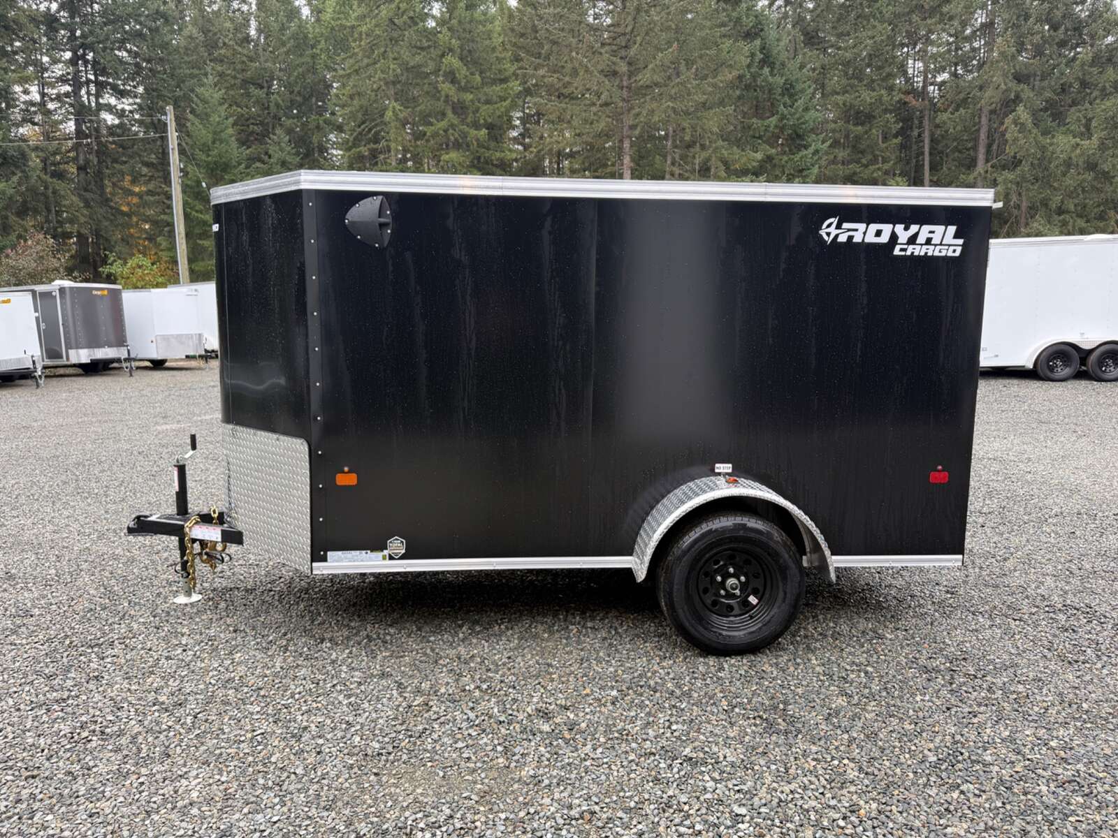 2027 5x10 +V-Nose 2,990lb GVW Cargo Trailer - Side Door - Rear Ramp Door 