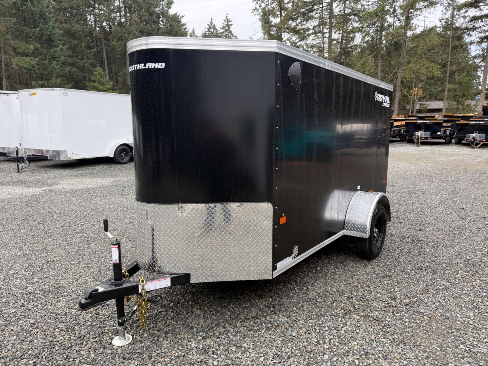 2027 5x10 +V-Nose 2,990lb GVW Cargo Trailer - Side Door - Rear Ramp Door 