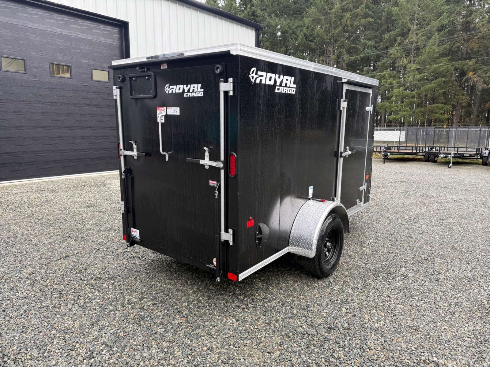 2027 5x10 +V-Nose 2,990lb GVW Cargo Trailer - Side Door - Rear Ramp Door 