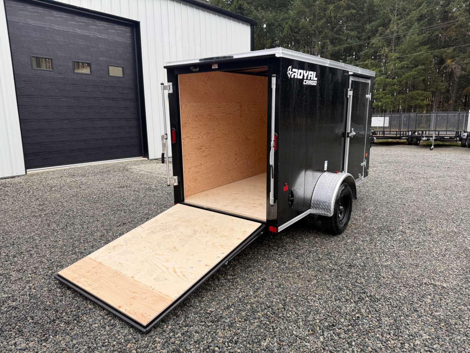 2027 5x10 +V-Nose 2,990lb GVW Cargo Trailer - Side Door - Rear Ramp Door 